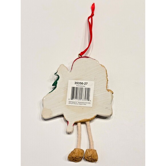 Pomeranian Personalized Dog Christmas Tree Ornament w/ Dangling Legs Write Name - Picture 3 of 3